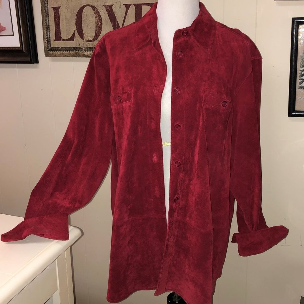 Genuine Leather Button Down Top Margaret Godfrey